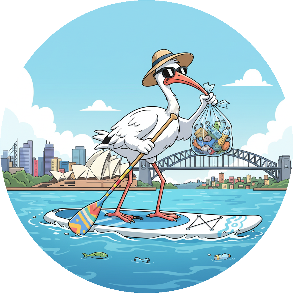 Bin Chicken on SUP
